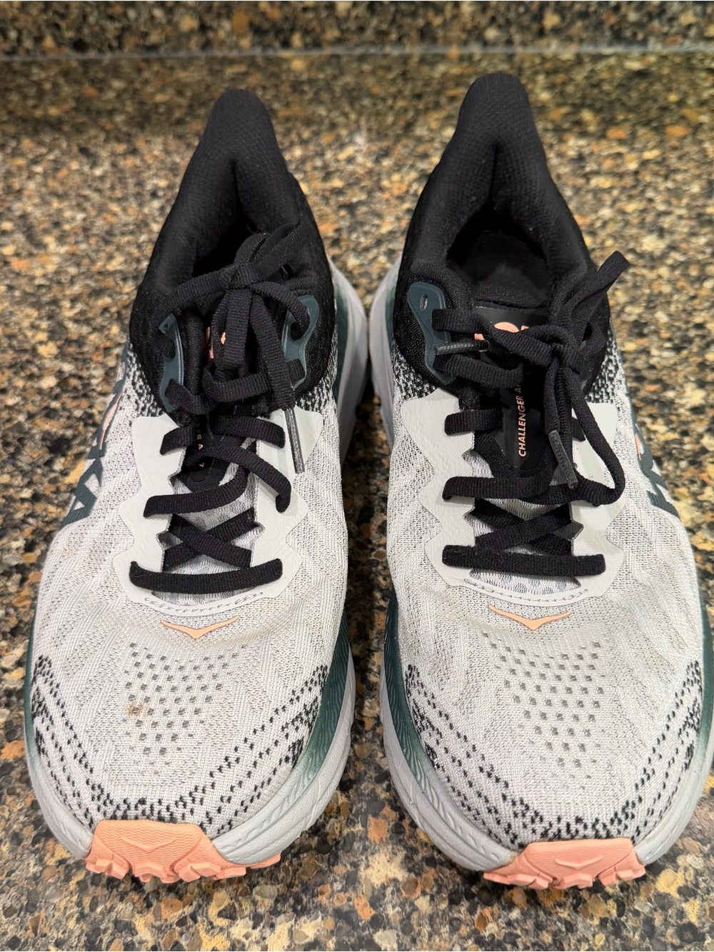 Hoka White, Black & gray challenger atr Lace-Up Running Shoes ladies 8 - Picture 9 of 11